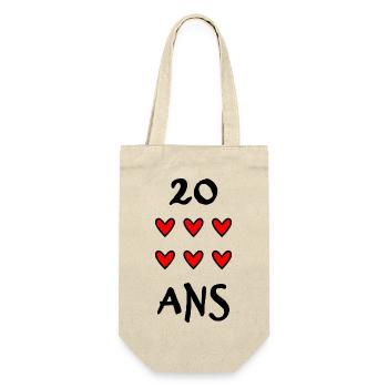 20 ANS. 20e ANNIVERSAIRE. ANNIVERSAIRE 20 ANS. ANN - Sac à bouteille - nature - Devant