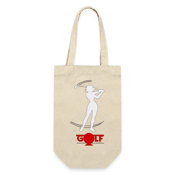 Retro-Golfer - Geschenkbeutel für Flaschen - Natur - Vorne
