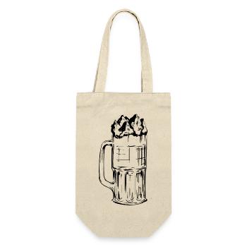 Bier - Berg - (13) - Geschenkbeutel für Flaschen - Natur - Vorne