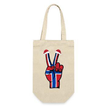 Norwegen Flagge Weihnachten Peace Symbol - Geschenkbeutel für Flaschen - Natur - Vorne
