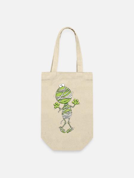 Frosch Mumie Halloween - Geschenkbeutel für Flaschen - Natur