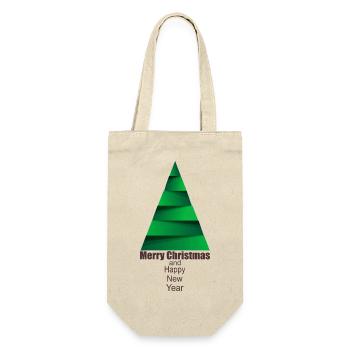 Moderner Weihnachtsbaum Modern Christmas Tree - Geschenkbeutel für Flaschen - Natur - Vorne