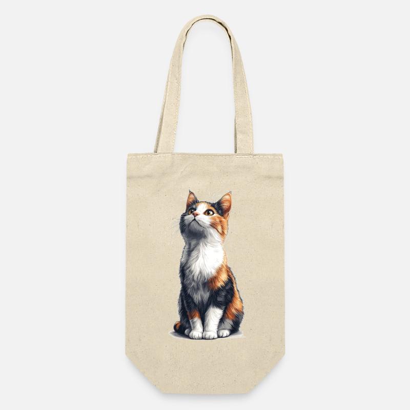Chat comique assis coloré - Sac à bouteille - nature