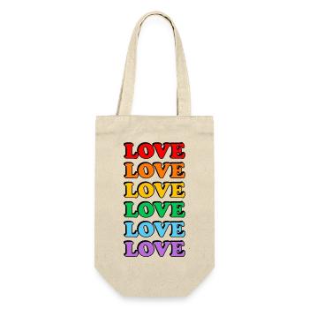 Love 6 rainbow colors gay pride - Gift Bag for Bottles - nature - Front