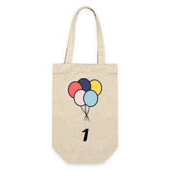 1. 1 year. 1st ANNIVERSARY. 1 YEAR ANNIVERSARY - Gift Bag for Bottles - nature - Front
