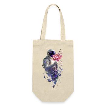 Kosmische Astronautin und Orchidee - Geschenkbeutel für Flaschen - Natur - Vorne