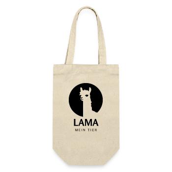 Lama - Mein Tier - Geschenkbeutel für Flaschen - Natur - Vorne
