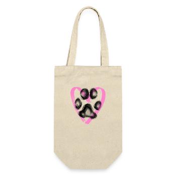 Paw print with heart, pink - Gift Bag for Bottles - nature - Front