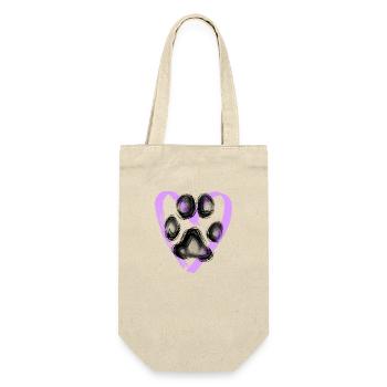 Paw print with heart, purple - Gift Bag for Bottles - nature - Front