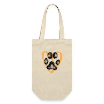 Paw print with heart, orange - Gift Bag for Bottles - nature - Front