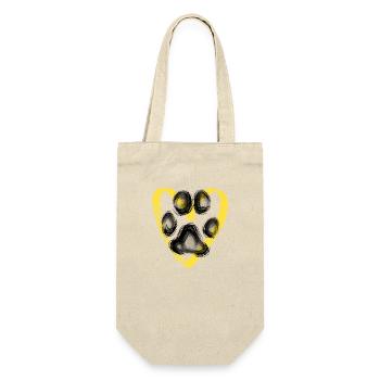 Paw print with heart, yellow - Gift Bag for Bottles - nature - Front