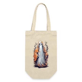 Lustiges Halloween Geister Kostüm Design - Geschenkbeutel für Flaschen - Natur - Vorne