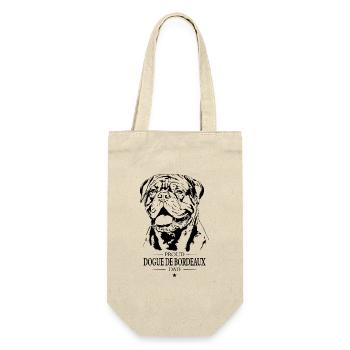 Dogue de Bordeaux Dad Hunde Hund Wilsigns - Geschenkbeutel für Flaschen - Natur - Vorne