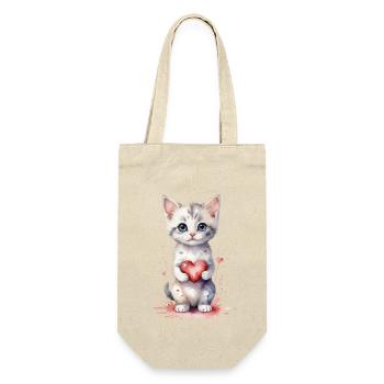 Purrfect Love - Chat avec coeur Aquarelle - Sac à bouteille - nature - Devant