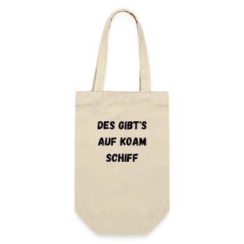 Lustiger Spruch Schiff - Geschenkbeutel für Flaschen - Natur - Vorne