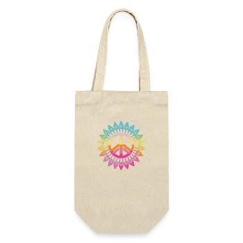 Love Peace 60s 70s hippie costume for yoga - Gift Bag for Bottles - nature - Front