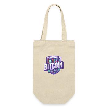 Realbitcoinfam logo - Geschenkbeutel für Flaschen - Natur - Vorne