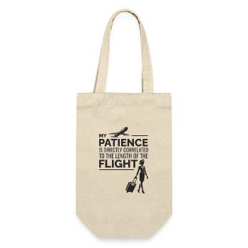 Flugbegleiter Flugbegleiter Flugbegleiterin Flugbegleiterin - Geschenkbeutel für Flaschen - Natur - Vorne