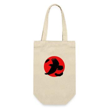 Corbeau sur fond rouge - Sac à bouteille - nature - Devant