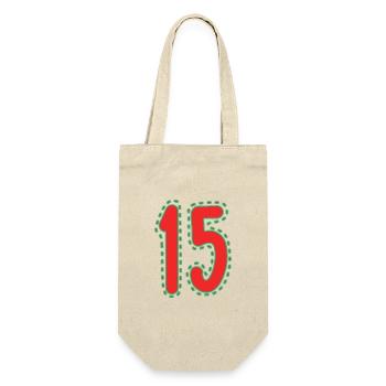 15. 15 JAHRE. 15. JAHRESTAG. 15-JÄHRIGES JUBILÄUM. - Geschenkbeutel für Flaschen - Natur - Vorne