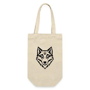 Symbole loup nordique, tatouage de loup, tête - Sac à bouteille - nature - Devant