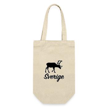 Schweden Rentier Silhouette Sverige Souveni - Geschenkbeutel für Flaschen - Natur - Vorne