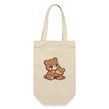 Brown bear hugs her sweet baby - Gift Bag for Bottles - nature - Front