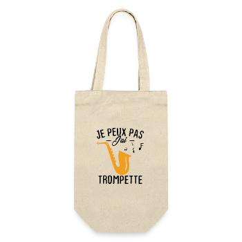 Ich kann nicht trompeten - Geschenkbeutel für Flaschen - Natur - Vorne