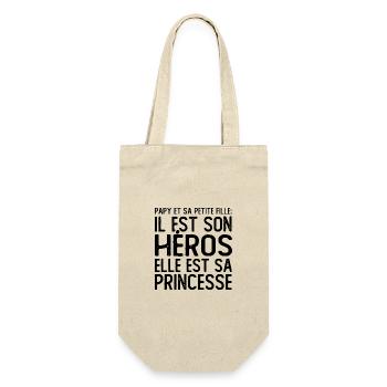 Papy et sa Petite fille Humour Cadeau - Sac à bouteille - nature - Devant