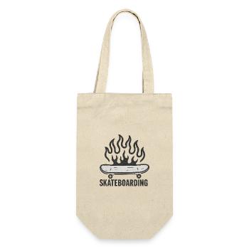 Flammen Skateboarding Illustration - Geschenkbeutel für Flaschen - Natur - Vorne