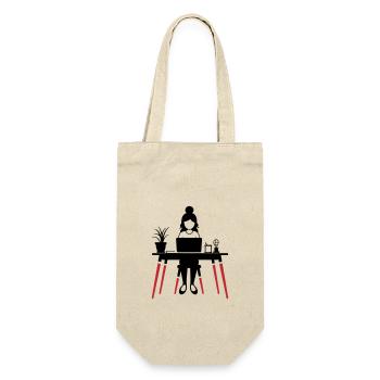 Learning Woman Computer Job - Gift Bag for Bottles - nature - Front