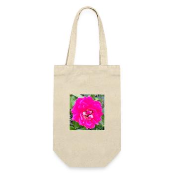 Rosa Rosenblüte - Geschenkbeutel für Flaschen - Natur - Vorne