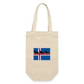 Islandflagge Tölter - Geschenkbeutel für Flaschen - Natur - Vorne