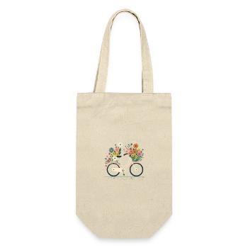 Süße Abenteuer Blumenrad Tour 1 - Geschenkbeutel für Flaschen - Natur - Vorne