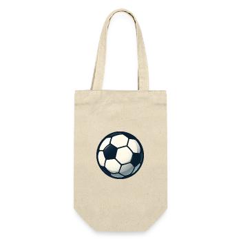 Kugelball Muster Fußball - Geschenkbeutel für Flaschen - Natur - Vorne