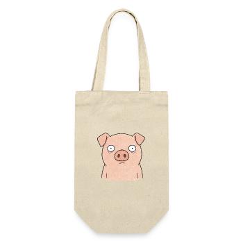 TINY ACTIVISTS | Schwein - Geschenkbeutel für Flaschen - Natur - Vorne