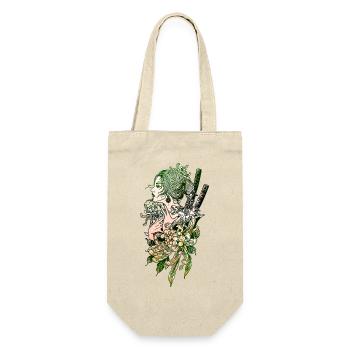 Japanese Geisha Sword Samurai Warrior 111 - Gift Bag for Bottles - nature - Front
