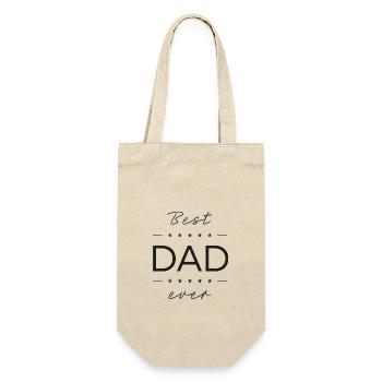 Best dad ever - Geschenkbeutel für Flaschen - Natur - Vorne
