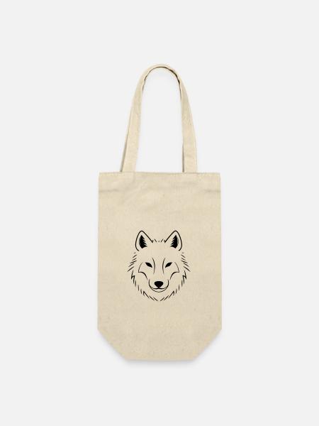 Wolf - Geschenkbeutel für Flaschen - Natur