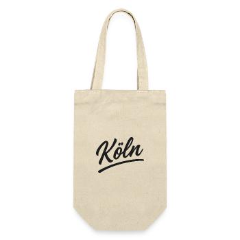 KölnScript Signatur - Geschenkbeutel für Flaschen - Natur - Vorne