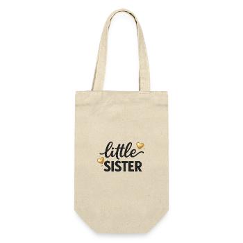  Little Sister Shirt kleine Geschwisteroutfit - Geschenkbeutel für Flaschen - Natur - Vorne