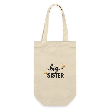 Big Sister Shirt Große Geschwisteroutfit - Geschenkbeutel für Flaschen - Natur - Vorne