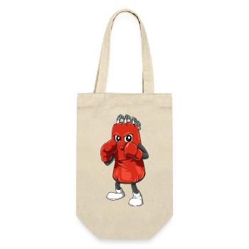 Drôle de sac de boxe avec des gants de boxe - Sac à bouteille - nature - Devant