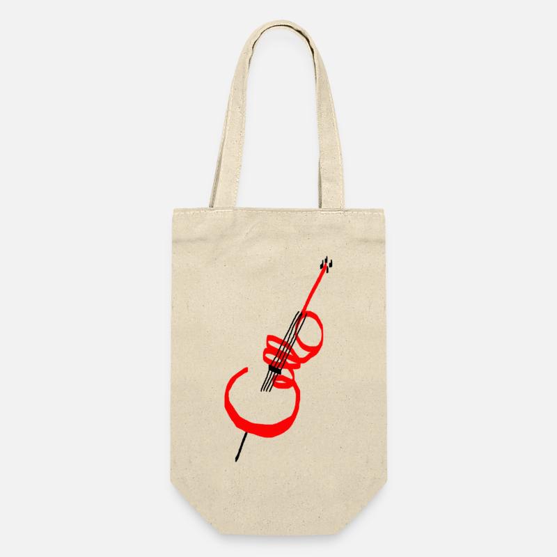 Lettrage violoncelle rouge - Sac à bouteille - nature
