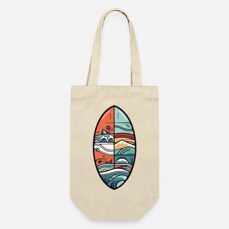 Surfbrett - Geschenkbeutel für Flaschen - Natur