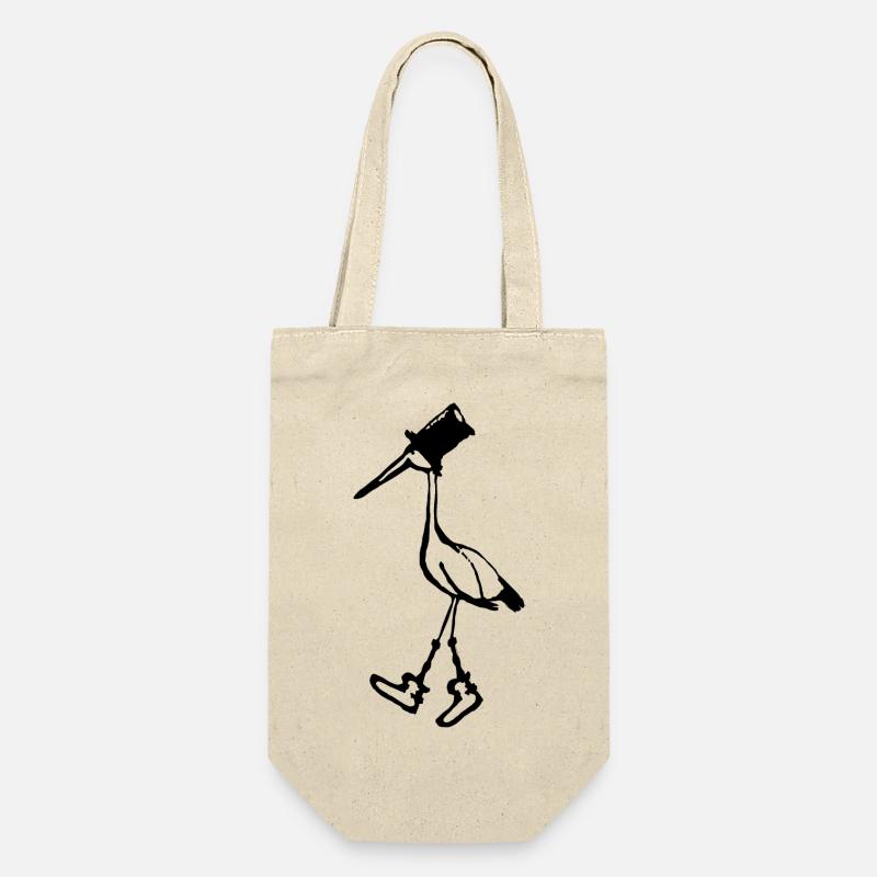 Herr Storch - Geschenkbeutel für Flaschen - Natur