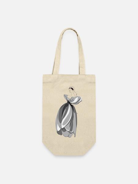 Elegante Frau - Geschenkbeutel für Flaschen - Natur