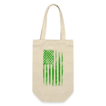 Irish American Saint Patrick's Day Flag Washed - Gift Bag for Bottles - nature - Front