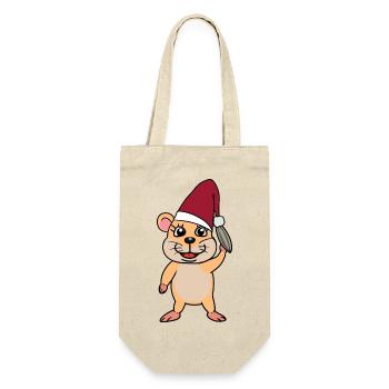 Rongeurs, hamsters, rongeurs, enfant, Père Noël - Sac à bouteille - nature - Devant