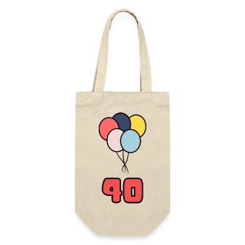 40. 40 JAHRE. 40. JAHRESTAG. 40-JÄHRIGES JUBILÄUM. - Geschenkbeutel für Flaschen - Natur - Vorne